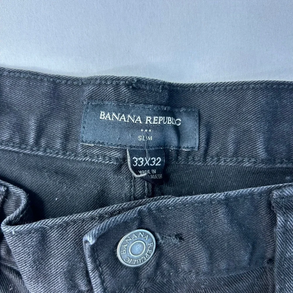 Banana Republic Slim Fit Jeans Mens 33x32 Faded Black Denim Pants